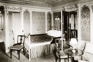 Stateroom B-58 onboard the Titanic, decorated in Louis XVI style, 1912 by English Photographer